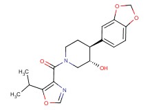 (3S*,4S*)-4-(1,3-benzodioxol-5-yl)-1-[(5-isopropyl-1,3-oxazol-4-yl)carbonyl]piperidin-3-ol
