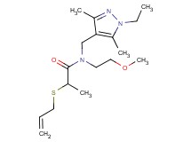 2-(allylthio)-N-[(1-ethyl-3,5-dimethyl-1H-pyrazol-4-yl)methyl]-N-(2-methoxyethyl)propanamide