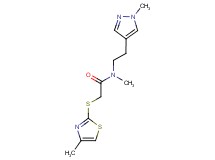N-methyl-N-[2-(1-methyl-1H-pyrazol-4-yl)ethyl]-2-[(4-methyl-1,3-thiazol-2-yl)thio]acetamide