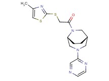 (1S*,5R*)-6-{[(4-methyl-1,3-thiazol-2-yl)thio]acetyl}-3-(2-pyrazinyl)-3,6-diazabicyclo[3.2.2]nonane