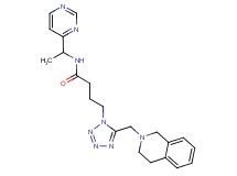 4-[5-(3,4-dihydro-2(1H)-isoquinolinylmethyl)-1H-tetrazol-1-yl]-N-[1-(4-pyrimidinyl)ethyl]butanamide