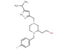 2-{1-(4-fluorobenzyl)-4-[(5-isopropyl-1H-pyrazol-3-yl)methyl]-2-piperazinyl}ethanol