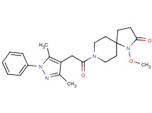 8-[(3,5-dimethyl-1-phenyl-1H-pyrazol-4-yl)acetyl]-1-methoxy-1,8-diazaspiro[4.5]decan-2-one