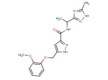 5-[(2-methoxyphenoxy)methyl]-N-[1-(5-methyl-1H-1,2,4-triazol-3-yl)ethyl]-1H-pyrazole-3-carboxamide