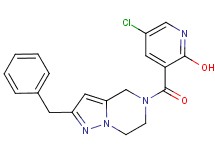 3-[(2-benzyl-6,7-dihydropyrazolo[1,5-a]pyrazin-5(4H)-yl)carbonyl]-5-chloro-2-pyridinol