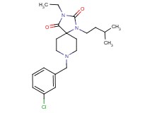 8-(3-chlorobenzyl)-3-ethyl-1-(3-methylbutyl)-1,3,8-triazaspiro[4.5]decane-2,4-dione