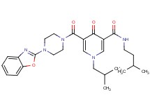 5-{[4-(1,3-benzoxazol-2-yl)-1-piperazinyl]carbonyl}-1-isobutyl-N-(3-methylbutyl)-4-oxo-1,4-dihydro-3-pyridinecarboxamide