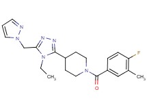 4-[4-ethyl-5-(1H-pyrazol-1-ylmethyl)-4H-1,2,4-triazol-3-yl]-1-(4-fluoro-3-methylbenzoyl)piperidine