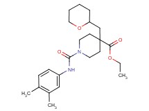 ethyl 1-{[(3,4-dimethylphenyl)amino]carbonyl}-4-(tetrahydro-2H-pyran-2-ylmethyl)-4-piperidinecarboxylate
