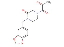 1-(1,3-benzodioxol-5-ylmethyl)-4-pyruvoyl-2-piperazinone
