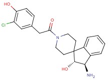(2R*,3R*)-3-amino-1'-[(3-chloro-4-hydroxyphenyl)acetyl]-2,3-dihydrospiro[indene-1,4'-piperidin]-2-ol