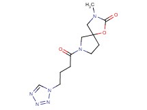 3-methyl-7-[4-(1H-tetrazol-1-yl)butanoyl]-1-oxa-3,7-diazaspiro[4.4]nonan-2-one