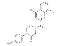 4-[(8-fluoro-4-hydroxy-2-quinolinyl)carbonyl]-1-(4-methylphenyl)-2-piperazinone