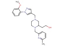 2-{4-{[1-(2-methoxyphenyl)-1H-pyrazol-4-yl]methyl}-1-[(6-methyl-2-pyridinyl)methyl]-2-piperazinyl}ethanol