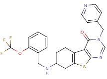 3-(4-pyridinylmethyl)-7-{[2-(trifluoromethoxy)benzyl]amino}-5,6,7,8-tetrahydro[1]benzothieno[2,3-d]pyrimidin-4(3H)-one