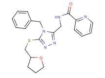 N-({4-benzyl-5-[(tetrahydro-2-furanylmethyl)thio]-4H-1,2,4-triazol-3-yl}methyl)-2-pyridinecarboxamide