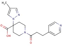 4-(4-methyl-1H-pyrazol-1-yl)-1-(3-pyridin-4-ylpropanoyl)piperidine-4-carboxylic acid