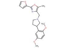 4-{[3-(2,5-dimethoxyphenyl)-1-pyrrolidinyl]methyl}-2-(2-furyl)-5-methyl-1,3-oxazole