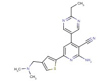 2-amino-6-{4-[(dimethylamino)methyl]-2-thienyl}-4-(2-ethylpyrimidin-5-yl)nicotinonitrile