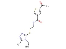 5-acetyl-N-{2-[(4-ethyl-5-methyl-4H-1,2,4-triazol-3-yl)thio]ethyl}thiophene-3-carboxamide