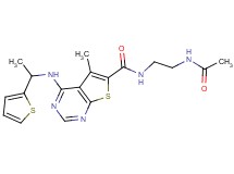 N-[2-(acetylamino)ethyl]-5-methyl-4-{[1-(2-thienyl)ethyl]amino}thieno[2,3-d]pyrimidine-6-carboxamide
