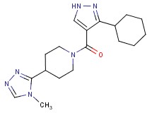 1-[(3-cyclohexyl-1H-pyrazol-4-yl)carbonyl]-4-(4-methyl-4H-1,2,4-triazol-3-yl)piperidine