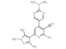 2-amino-4-[2-(dimethylamino)pyrimidin-5-yl]-6-(1,3,5-trimethyl-1H-pyrazol-4-yl)nicotinonitrile