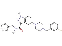 N-benzyl-5-[4-(3-fluorobenzyl)-1-piperazinyl]-N,1-dimethyl-4,5,6,7-tetrahydro-1H-indazole-3-carboxamide