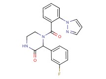3-(3-fluorophenyl)-4-[2-(1H-pyrazol-1-yl)benzoyl]piperazin-2-one