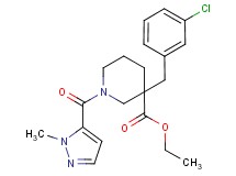 ethyl 3-(3-chlorobenzyl)-1-[(1-methyl-1H-pyrazol-5-yl)carbonyl]-3-piperidinecarboxylate