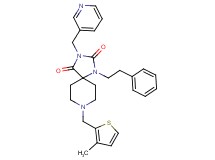 8-[(3-methyl-2-thienyl)methyl]-1-(2-phenylethyl)-3-(3-pyridinylmethyl)-1,3,8-triazaspiro[4.5]decane-2,4-dione