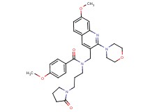 4-methoxy-N-{[7-methoxy-2-(4-morpholinyl)-3-quinolinyl]methyl}-N-[3-(2-oxo-1-pyrrolidinyl)propyl]benzamide