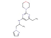 6-ethyl-N-[1-methyl-2-(1H-pyrazol-1-yl)ethyl]-2-morpholin-4-ylpyrimidin-4-amine