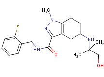 N-(2-fluorobenzyl)-5-[(2-hydroxy-1,1-dimethylethyl)amino]-1-methyl-4,5,6,7-tetrahydro-1H-indazole-3-carboxamide