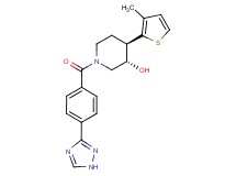 (3S*,4R*)-4-(3-methyl-2-thienyl)-1-[4-(1H-1,2,4-triazol-3-yl)benzoyl]piperidin-3-ol