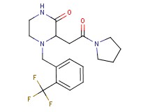 3-[2-oxo-2-(1-pyrrolidinyl)ethyl]-4-[2-(trifluoromethyl)benzyl]-2-piperazinone