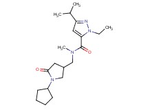 N-[(1-cyclopentyl-5-oxo-3-pyrrolidinyl)methyl]-1-ethyl-3-isopropyl-N-methyl-1H-pyrazole-5-carboxamide