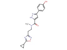 N-[2-(5-cyclopropyl-1,2,4-oxadiazol-3-yl)ethyl]-3-(4-hydroxyphenyl)-N-methyl-1H-pyrazole-5-carboxamide