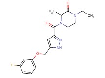 1-ethyl-4-({5-[(3-fluorophenoxy)methyl]-1H-pyrazol-3-yl}carbonyl)-3-methylpiperazin-2-one