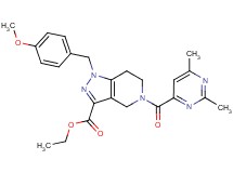 ethyl 5-[(2,6-dimethyl-4-pyrimidinyl)carbonyl]-1-(4-methoxybenzyl)-4,5,6,7-tetrahydro-1H-pyrazolo[4,3-c]pyridine-3-carboxylate