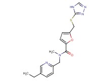 N-[(5-ethylpyridin-2-yl)methyl]-N-methyl-5-[(4H-1,2,4-triazol-3-ylthio)methyl]-2-furamide