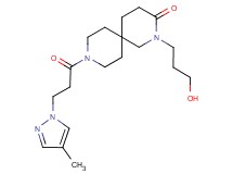 2-(3-hydroxypropyl)-9-[3-(4-methyl-1H-pyrazol-1-yl)propanoyl]-2,9-diazaspiro[5.5]undecan-3-one