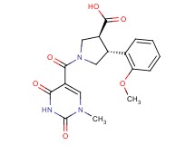 (3S*,4R*)-4-(2-methoxyphenyl)-1-[(1-methyl-2,4-dioxo-1,2,3,4-tetrahydropyrimidin-5-yl)carbonyl]pyrrolidine-3-carboxylic acid