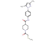 N-[4-(3,5-dimethyl-1H-pyrazol-1-yl)phenyl]-1-[(methylthio)acetyl]-4-piperidinecarboxamide