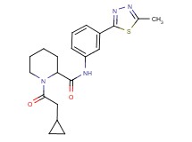 1-(cyclopropylacetyl)-N-[3-(5-methyl-1,3,4-thiadiazol-2-yl)phenyl]-2-piperidinecarboxamide