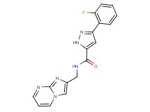 3-(2-fluorophenyl)-N-(imidazo[1,2-a]pyrimidin-2-ylmethyl)-1H-pyrazole-5-carboxamide