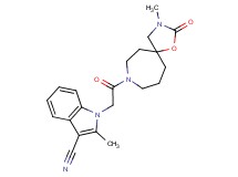 2-methyl-1-[2-(3-methyl-2-oxo-1-oxa-3,8-diazaspiro[4.6]undec-8-yl)-2-oxoethyl]-1H-indole-3-carbonitrile