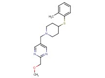 2-(methoxymethyl)-5-({4-[(2-methylphenyl)thio]-1-piperidinyl}methyl)pyrimidine