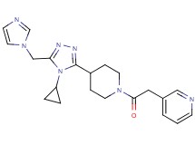 3-(2-{4-[4-cyclopropyl-5-(1H-imidazol-1-ylmethyl)-4H-1,2,4-triazol-3-yl]piperidin-1-yl}-2-oxoethyl)pyridine