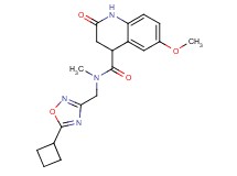 N-[(5-cyclobutyl-1,2,4-oxadiazol-3-yl)methyl]-6-methoxy-N-methyl-2-oxo-1,2,3,4-tetrahydro-4-quinolinecarboxamide